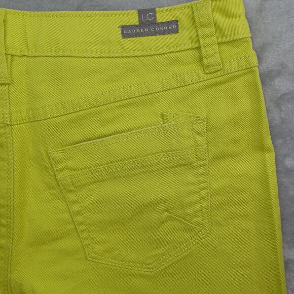 Lauren Conrad Denim Jean Shorts Womens Size 6 Lime Cutoff 3" Mid Rise Distressed - Picture 7 of 11